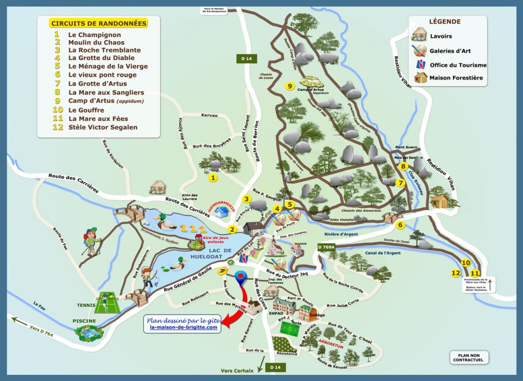 huelgoat carte circuit randonnees